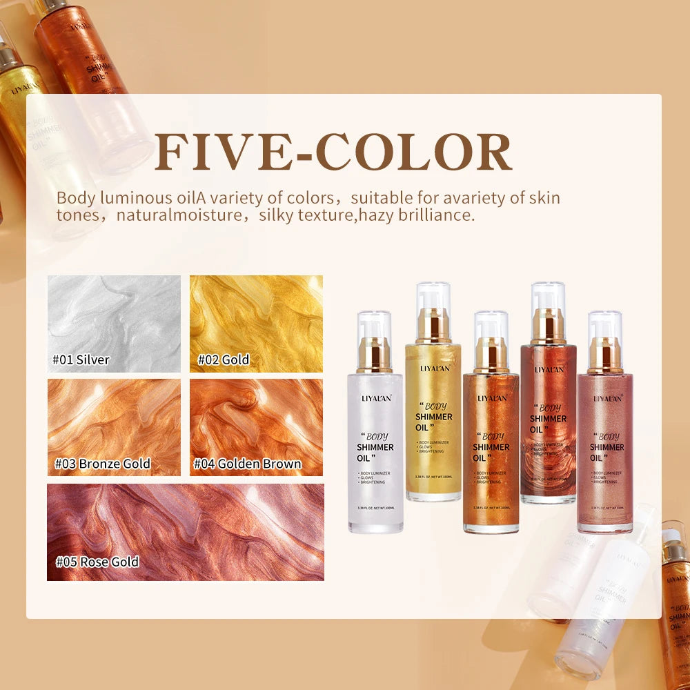 Body shimmer oil glow finish