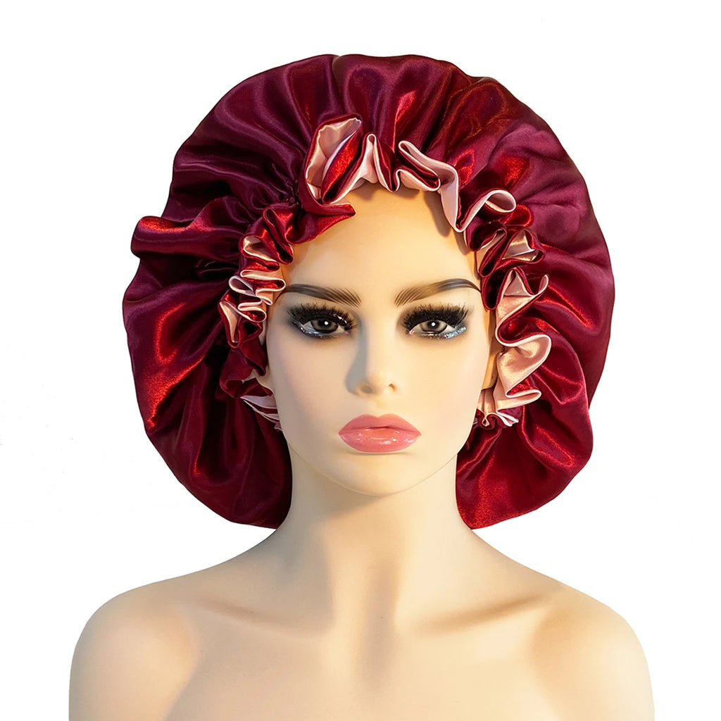 Adjustable satin sleep bonnet