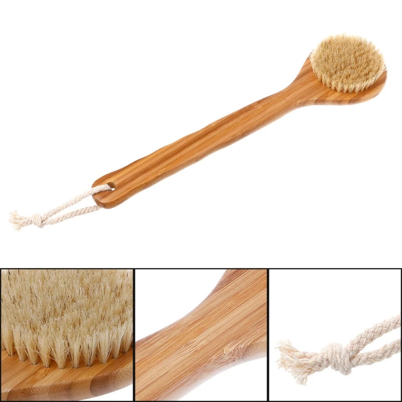 Wooden dry body brush exfoliation