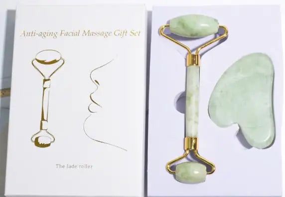 Adonis Cares Sculpt Stone Duo — jade roller and gua sha gift box