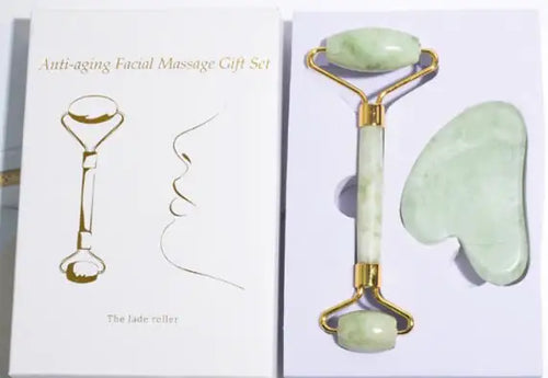 Adonis Cares Sculpt Stone Duo — jade roller and gua sha gift box